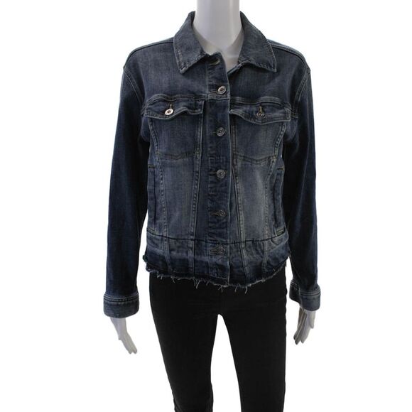 Vince Camuto Womens Denim Button Down Long Sleeves Jacket Blue Size Small - Picture 1 of 5